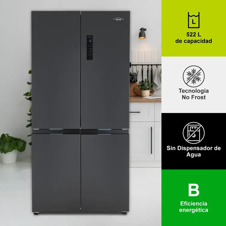 Nevecón HACEB CrossDoor 522 Litros Congelador Inferior Moscú Panel Digital Negro
