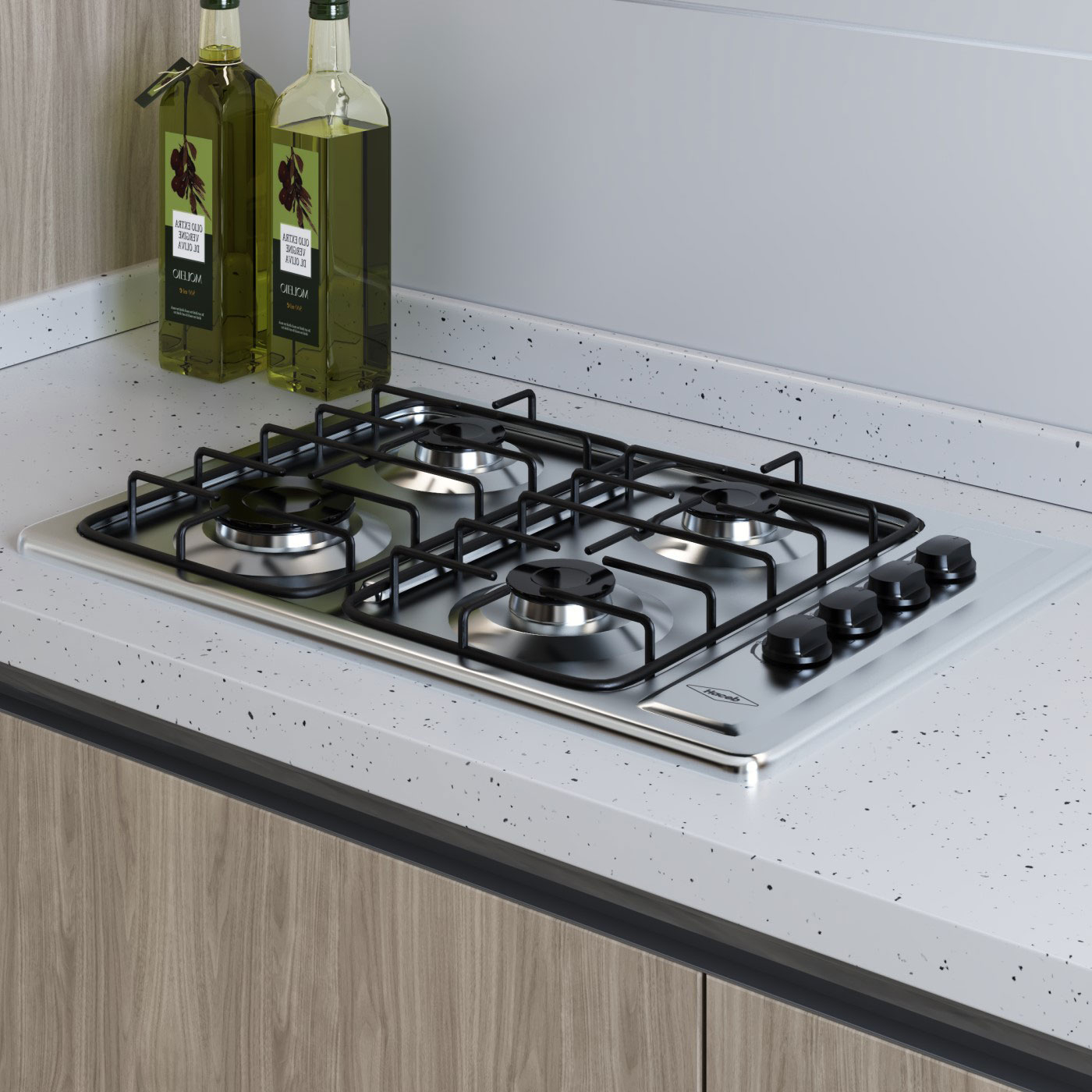 Estufa de empotrar HACEB 60cms 4 Puestos Gas Natural SESAMO Gris
