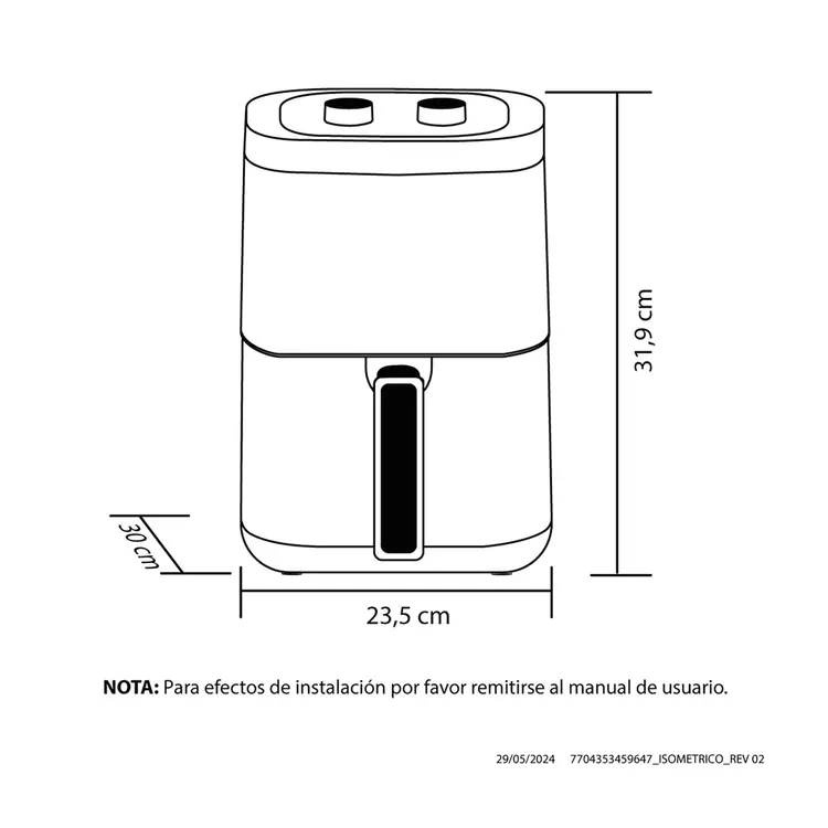 Freidora de Aire HACEB 4.2 Litros Negra