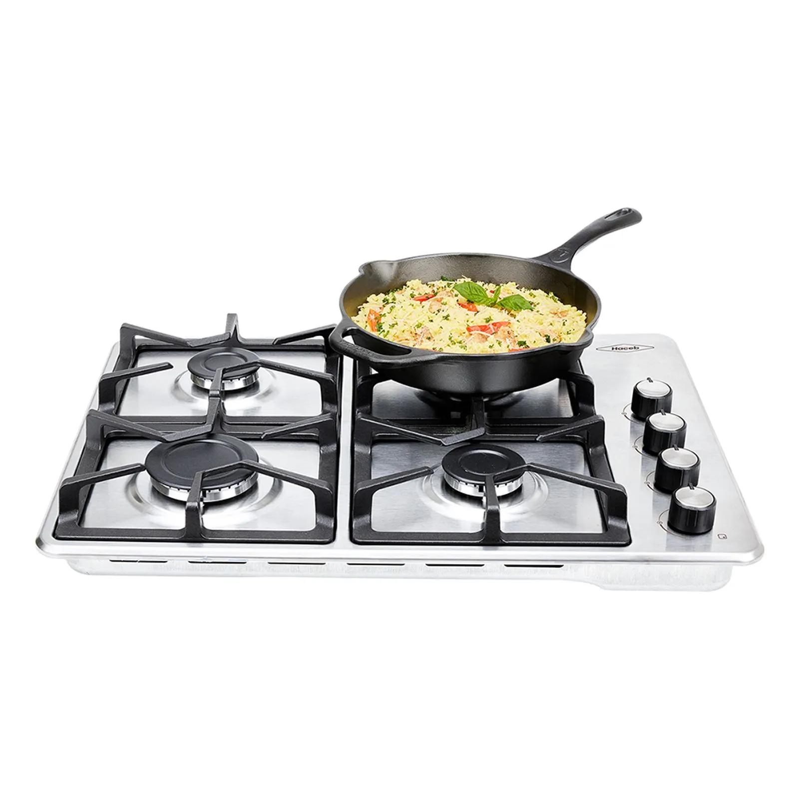 Estufa de empotrar Haceb inox 60x43 cm hierro fundido a gas natural