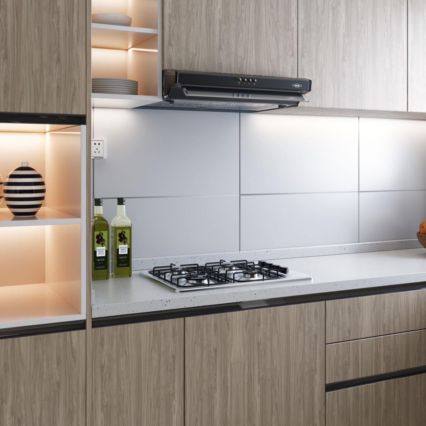 Estufa de empotrar HACEB 60cms 4 Puestos Gas Natural SESAMO Gris