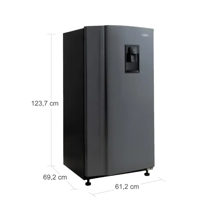 Nevera HACEB Frost Una Puerta 220 Litros Dispensador de agua Titanio