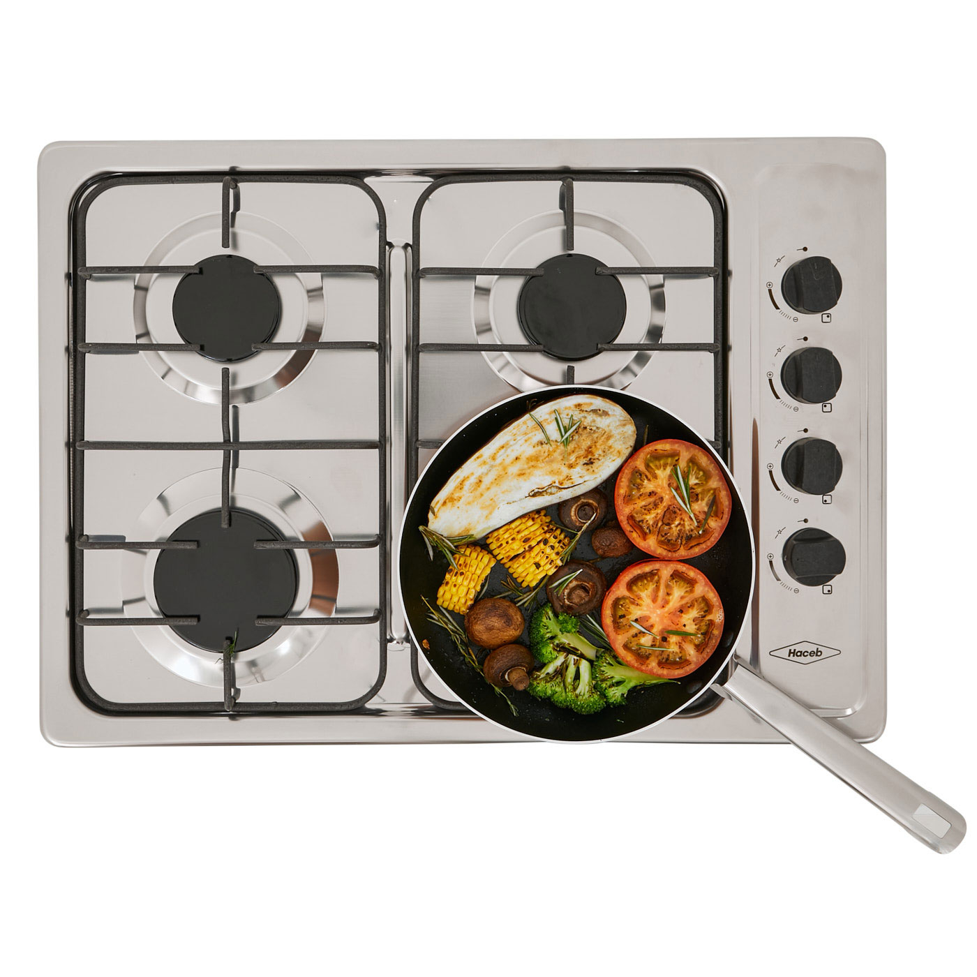 Estufa de empotrar HACEB 60cms 4 Puestos Gas Natural SESAMO Gris